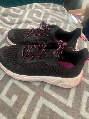 Women's Black and Pink Lightweight Athletic Sneakers All in Motion